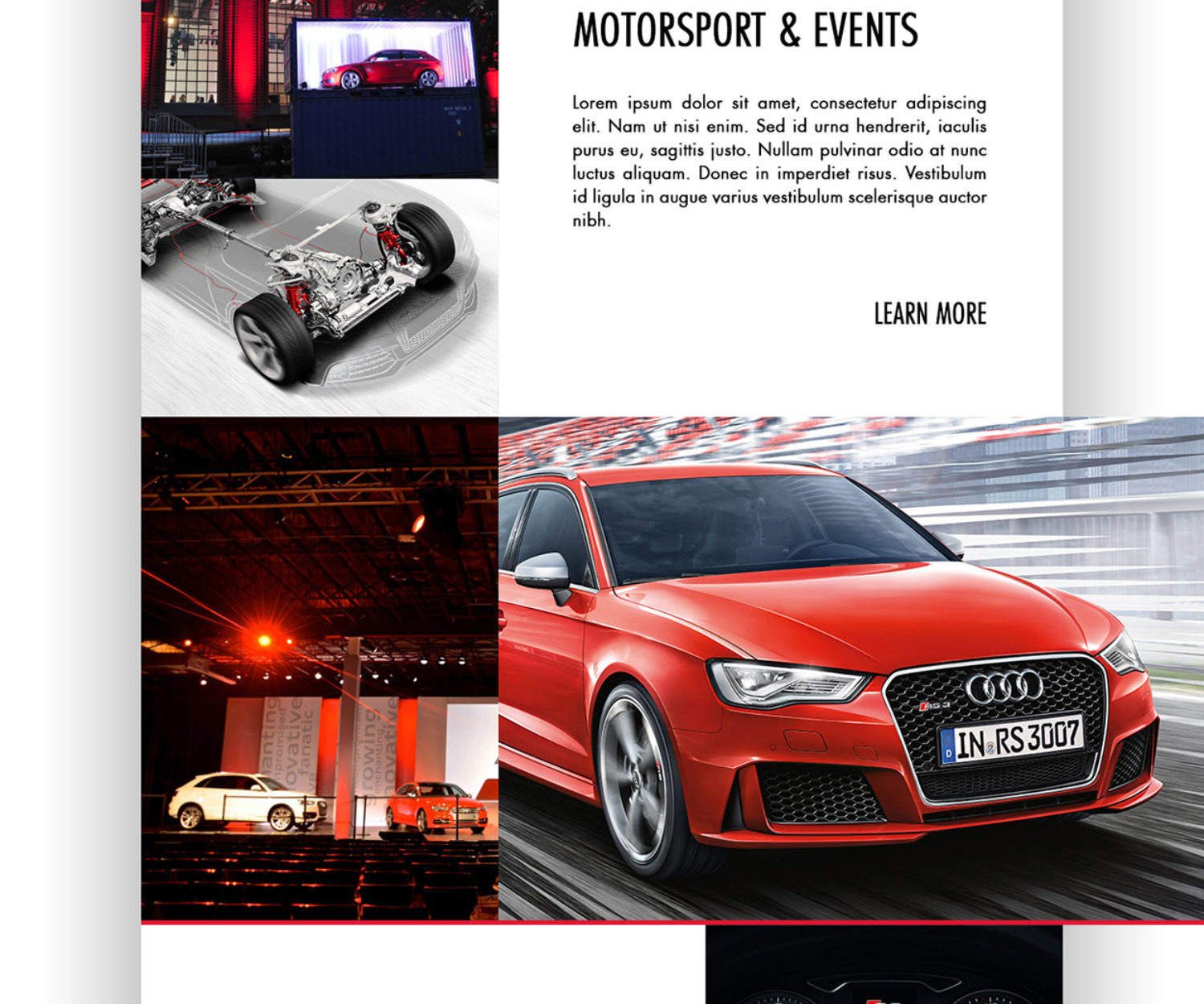 Proposal for the website of Audi